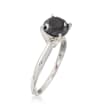 2.00 Carat Black Diamond Solitaire Ring in 14kt White Gold