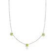 Zina Sterling Silver &quot;Contemporary&quot; 2.60 ct. t.w. Peridot Three-Stone Station Necklace