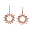 Roberto Coin &quot;Barocco&quot; Diamond Starburst Drop Earrings in 18kt Rose Gold 