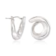 Italian Sterling Silver Swirl Hoop Earrings