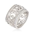 1.35 ct. t.w. CZ Open-Space Floral Eternity Band in Sterling Silver