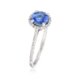 1.10 Carat Sapphire and .15 ct. t.w. Diamond Ring in 14kt White Gold