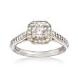 C. 2000 Vintage 1.15 ct. t.w. Diamond Square Halo Ring in 14kt White Gold