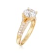 2.00 ct. t.w. CZ Solitaire Ring in 18kt Yellow Gold Over Sterling Silver