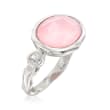 Pink Opal and .20 ct. t.w. White Topaz Ring in Sterling Silver