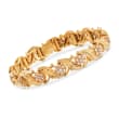 C. 1990 Vintage Jabel 2.60 ct. t.w. Diamond Leaves Bracelet in 18kt Yellow Gold
