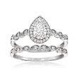 1.18 ct. t.w. Moissanite Bridal Set: Engagement and Wedding Rings in Sterling Silver