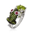 4.60 ct. t.w. Multi-Gemstone Frog Ring in Sterling Silver