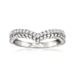 .25 ct. t.w. Pave Diamond Beaded Chevron Ring in Sterling Silver