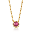 .50 Carat Bezel-Set Ruby Adjustable Necklace in 18kt Gold Over Sterling
