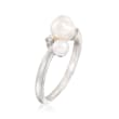 Mikimoto &quot;Bubbles&quot; 4-6mm A+ Akoya Pearl Ring with Diamond Accents in 18kt White Gold