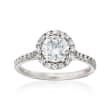 1.28 ct. t.w. Certified Diamond Halo Engagement Ring in Platinum