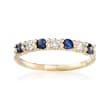 .50 ct. t.w. Sapphire and .20 ct. t.w. Diamond Ring in 14kt Yellow Gold
