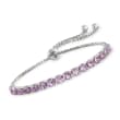 Crystal Purple Bolo Bracelet in Sterling Silver