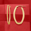 Italian 14kt Yellow Gold Oval Hoop Earrings