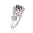 .60 Carat Sapphire Ring with Diamond Accents in Sterling Silver