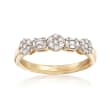 .35 ct. t.w. Round and Baguette Diamond Ring in 14kt Yellow Gold