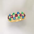 2.80 ct. t.w. Multi-Gemstone Ring in 18kt Gold Over Sterling