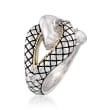 Andrea Candela &quot;Conexion&quot; Sterling Silver Ring with 18kt Yellow Gold