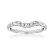 Gabriel Designs .50 ct. t.w. Diamond Curved Wedding Band in 14kt White Gold