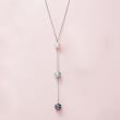 10-11mm Multicolored Cultured Pearl Y-Necklace in Sterling Silver