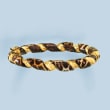 Italian Leopard-Print Enamel Twisted Bangle Bracelet in 18kt Gold Over Sterling