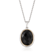 Black Onyx Pendant Necklace in 14kt Yellow Gold and Sterling Silver