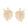 14kt Yellow Gold Leaf Stud Earrings