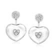 C. 1990 Vintage .75 ct. t.w. Diamond Heart Drop Earrings in 18kt White Gold