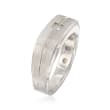Men's .15 Carat Diamond Wedding Ring in 14kt White Gold