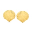 Italian 18kt Gold Over Sterling Sparkle Seashell Earrings