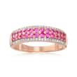 .50 ct. t.w. Pink Sapphire Ring with .12 ct. t.w. Diamonds in 14kt Rose Gold