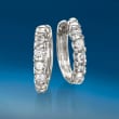 .50 ct. t.w. Diamond Huggie Hoop Earrings in 14kt White Gold