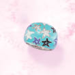 .10 ct. t.w. White Topaz and Multicolored Enamel Starfish Ring in Sterling Silver