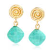 Turquoise and 14kt Yellow Gold Drop Earrings