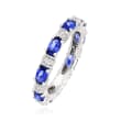 2.00 ct. t.w. Simulated Sapphire and .30 ct. t.w. CZ Eternity Band in Sterling Silver