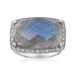 Labradorite and .10 ct. t.w. Diamond Ring in Sterling Silver