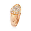 Italian .85 ct. t.w. CZ Ring in 24kt Rose Gold Over Sterling