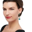 Multi-Shaped Stabilized Turquoise and 2.90 ct. t.w. Black Spinel Drop Earrings in 18kt Gold Over Sterling 
