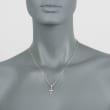 Swarovski Crystal &quot;Cross Mini&quot; Crystal Pendant Necklace in Silvertone 15.5-inch
