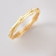 Italian 18kt Yellow Gold Bamboo-Style Bangle Bracelet