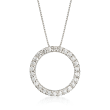 C. 2000 Vintage .80 ct. t.w. Diamond Circle Pendant Necklace in 14kt White Gold  