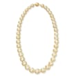 8-12mm Champagne Cultured South Sea Pearl Necklace with Diamond Accents and 14kt Yellow Gold