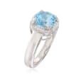 2.20 ct. t.w. Blue and White Topaz Halo Ring in Sterling Silver