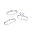 2.40 ct. t.w. CZ Bridal Set: Engagement and Two Wedding Rings in Sterling Silver