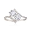1.80 ct. t.w. CZ Two-Stone Ring in Sterling Silver