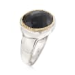 Black Onyx Ring in Sterling Silver with 14kt Yellow Gold