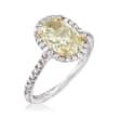 2.64 ct. t.w. Yellow and White Diamond Ring in 18kt Two-Tone Gold
