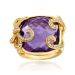 18.30 Carat Amethyst and .25 ct. t.w. Diamond Ring in 14kt Yellow Gold