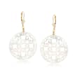 Mother-of-Pearl Cut-Out Disc Drop Earrings with 14kt Yellow Gold
